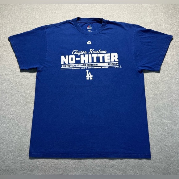 Fanatics Other - Los Angeles Dodgers T-Shirt Men's Large Blue MLB Clayton Kershaw No-Hitter 2014